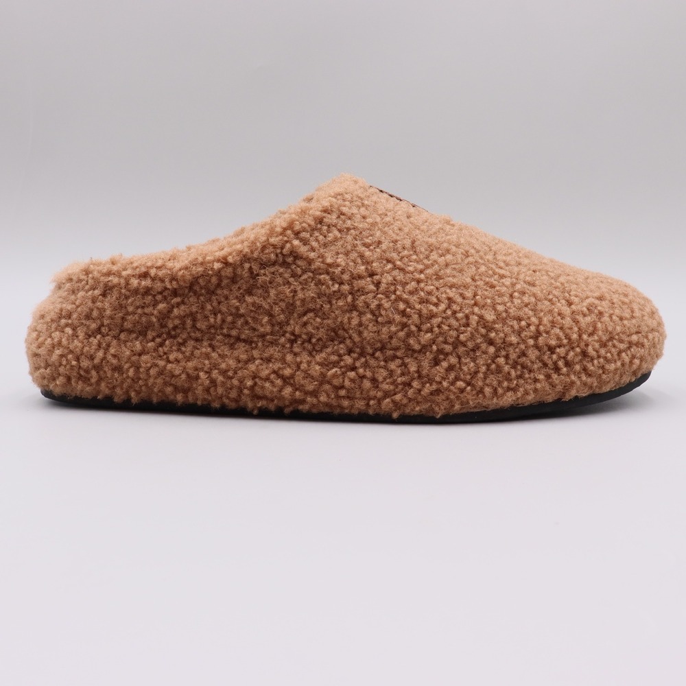 Bombas Women's Sunday Slipper Camel Brown Sherpa Fleece Slip On Shoes Size 10